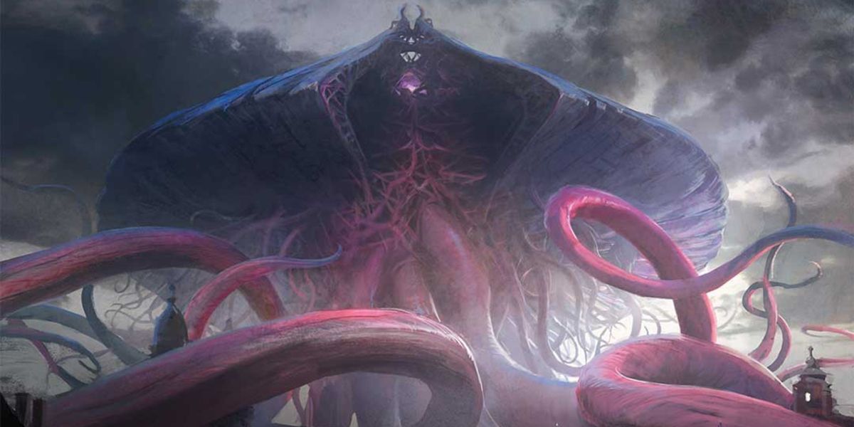 Emrakul olhando para Innistrad em Magic: the Gathering