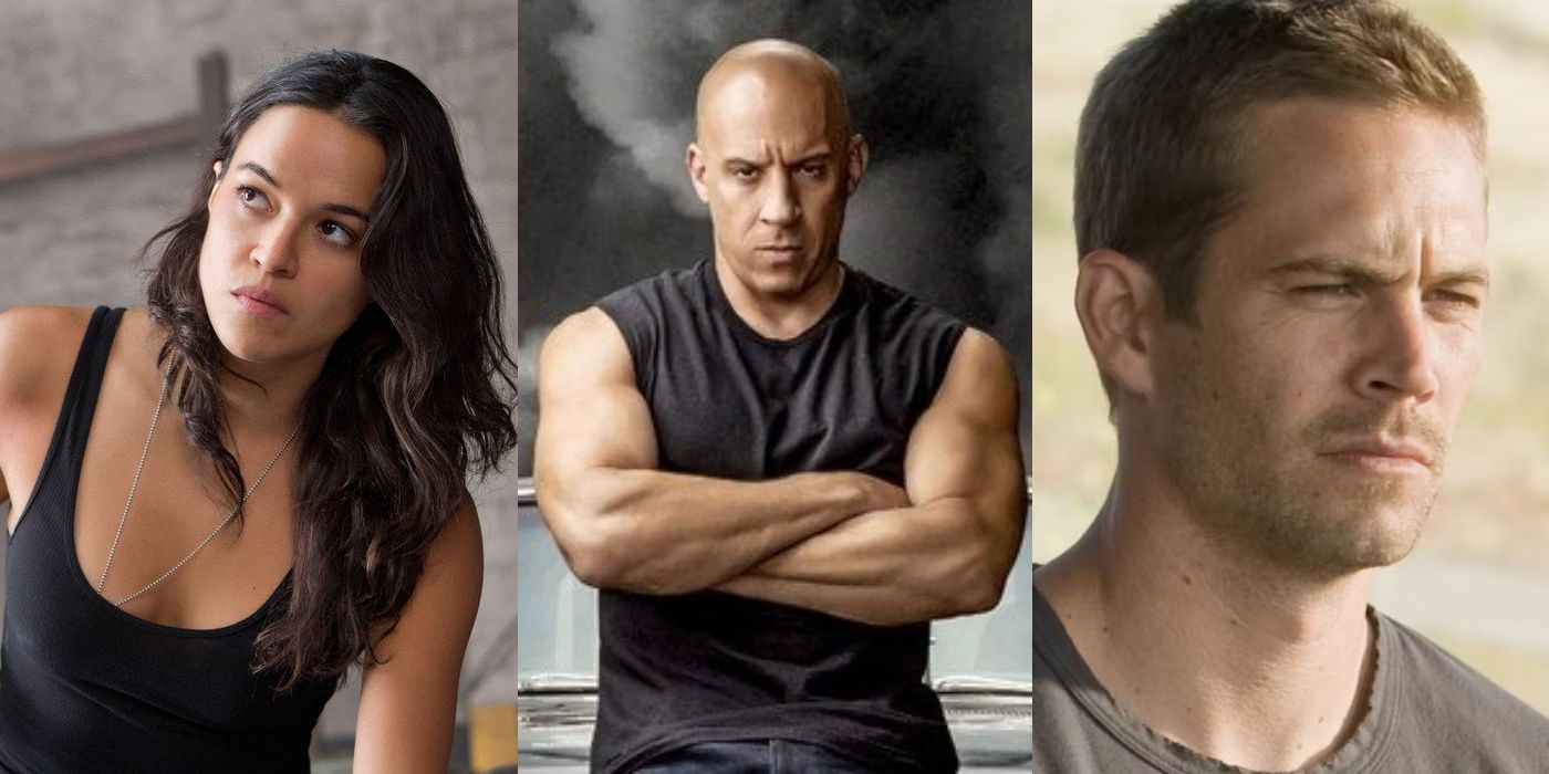 Fast and Furious Characters Letty Ortiz, Dominic Toretto, and Brian O'Conner