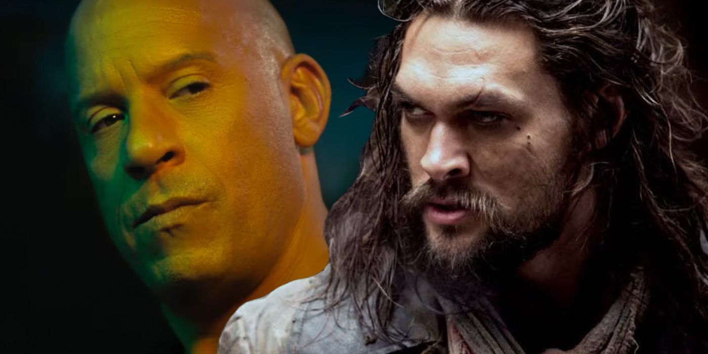 A split image of Dominic Toretto (Vin Diesel) and Jason Momoa
