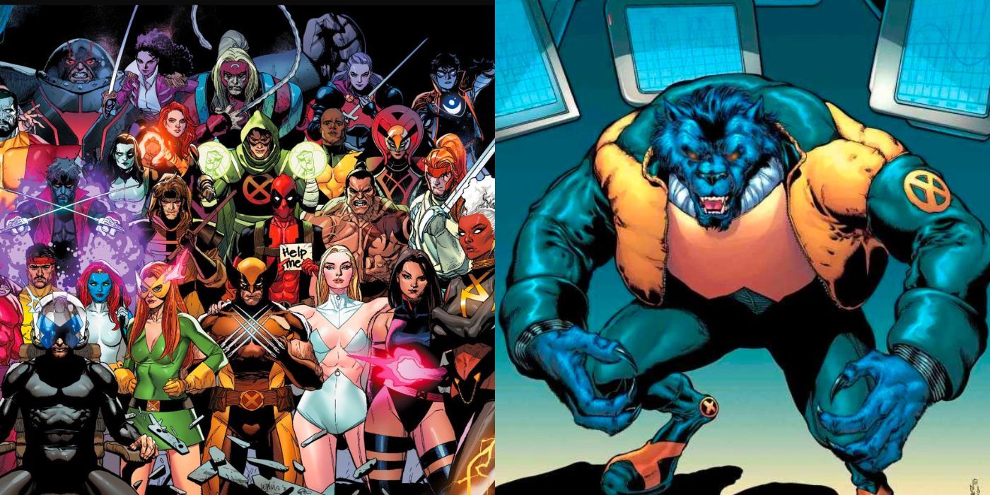 The X-Men And Beast in X-Men comics
