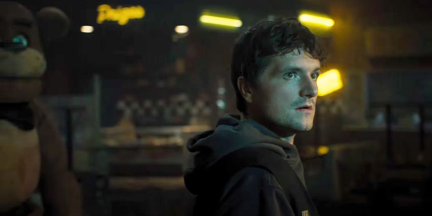 Josh Hutcherson as Mike Schmidt in the teaser trailer for the Five Nights at Freddy's movie