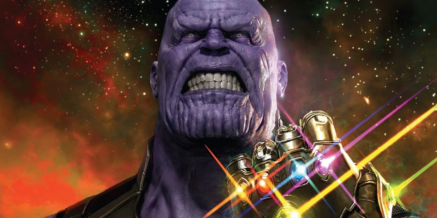 Thanos brandishes the Infinity Stones. 