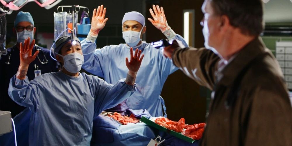 Gary Clarke attempts to shoot Cristina in Grey’s Anatomy (Death And All His Friends)