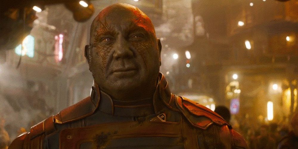 Drax (Dave Bautista) looks onward in Guardians of the Galaxy Vol. 3