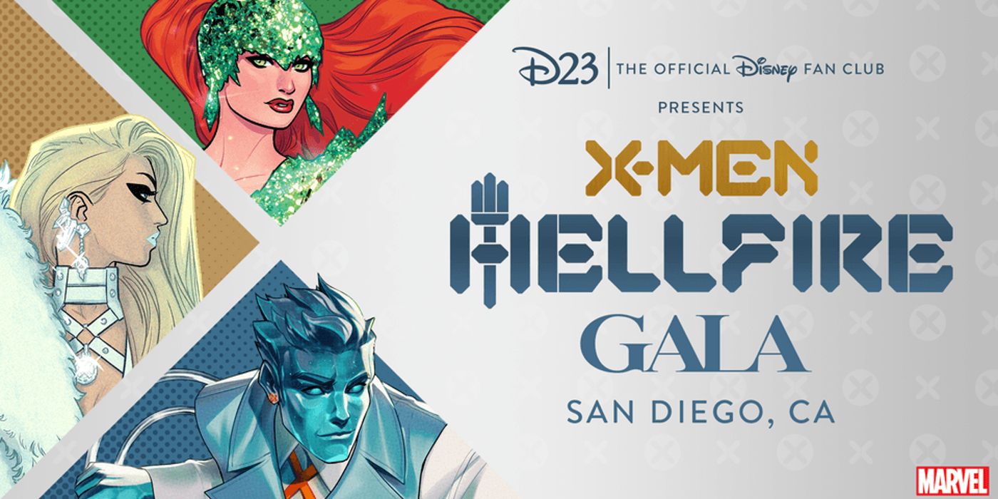a promo image for the upcoming Hellfire Gala event being held at San Diego Comic Con 2023