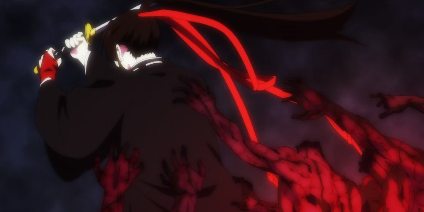 Sagiri empuña su espada en Hell's Paradise Episodio 2