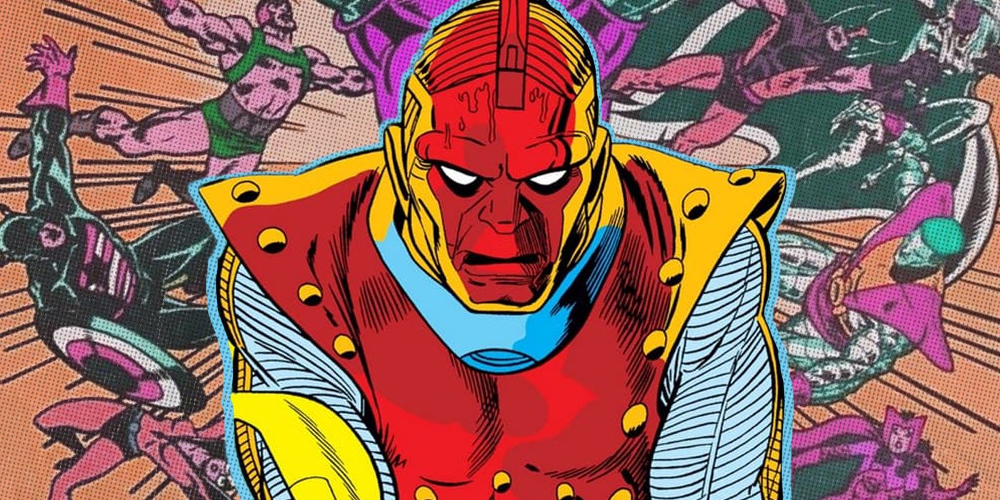 High Evolutionary and Marvel's heroes scattered behind him