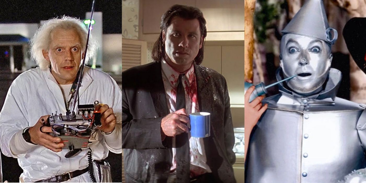 Split image showing scenes from Back To The Future, Pulp Fiction and The Wizard Of Oz