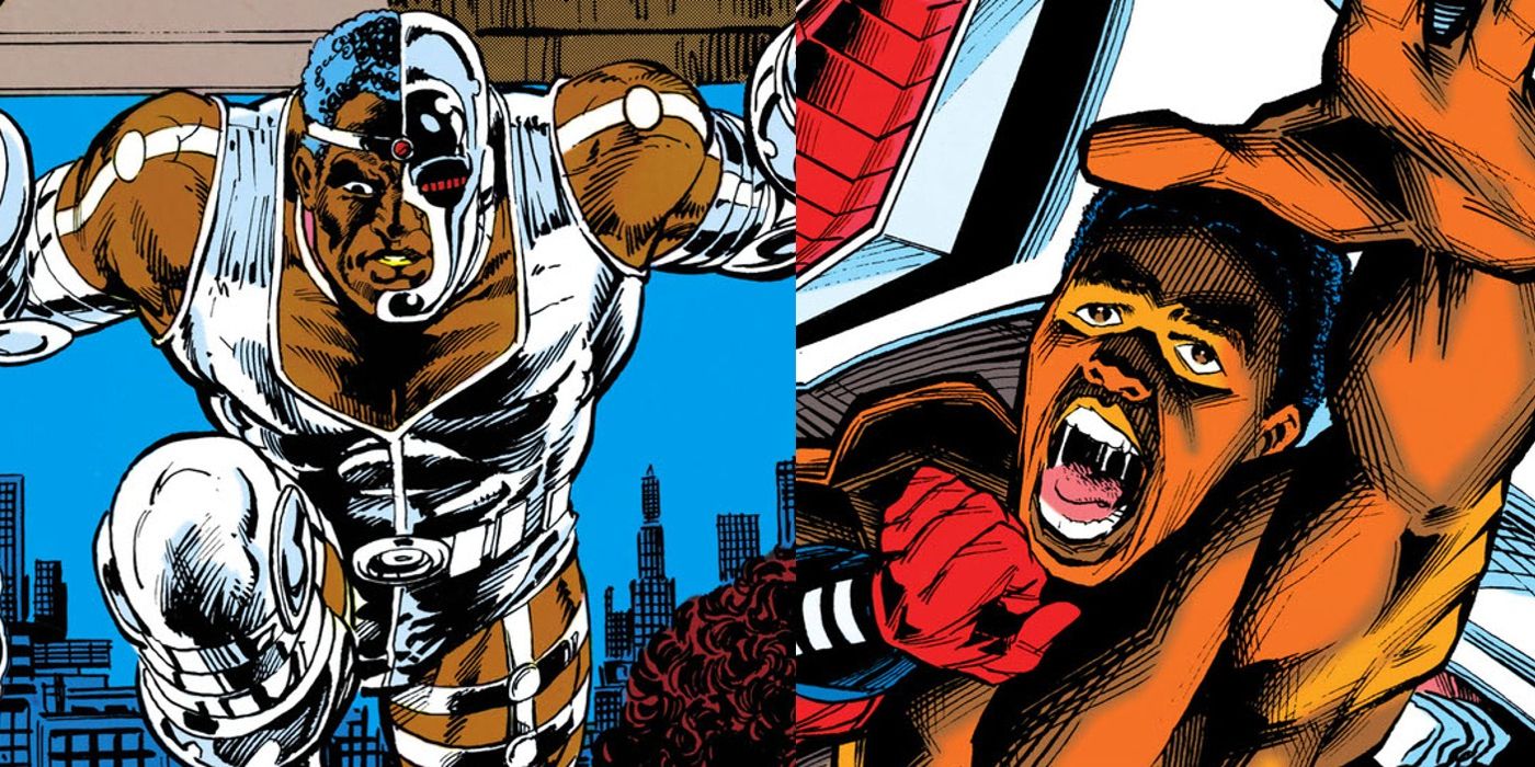 Cyborg enters an open city window and nearly falls to his death in Marvel Comics