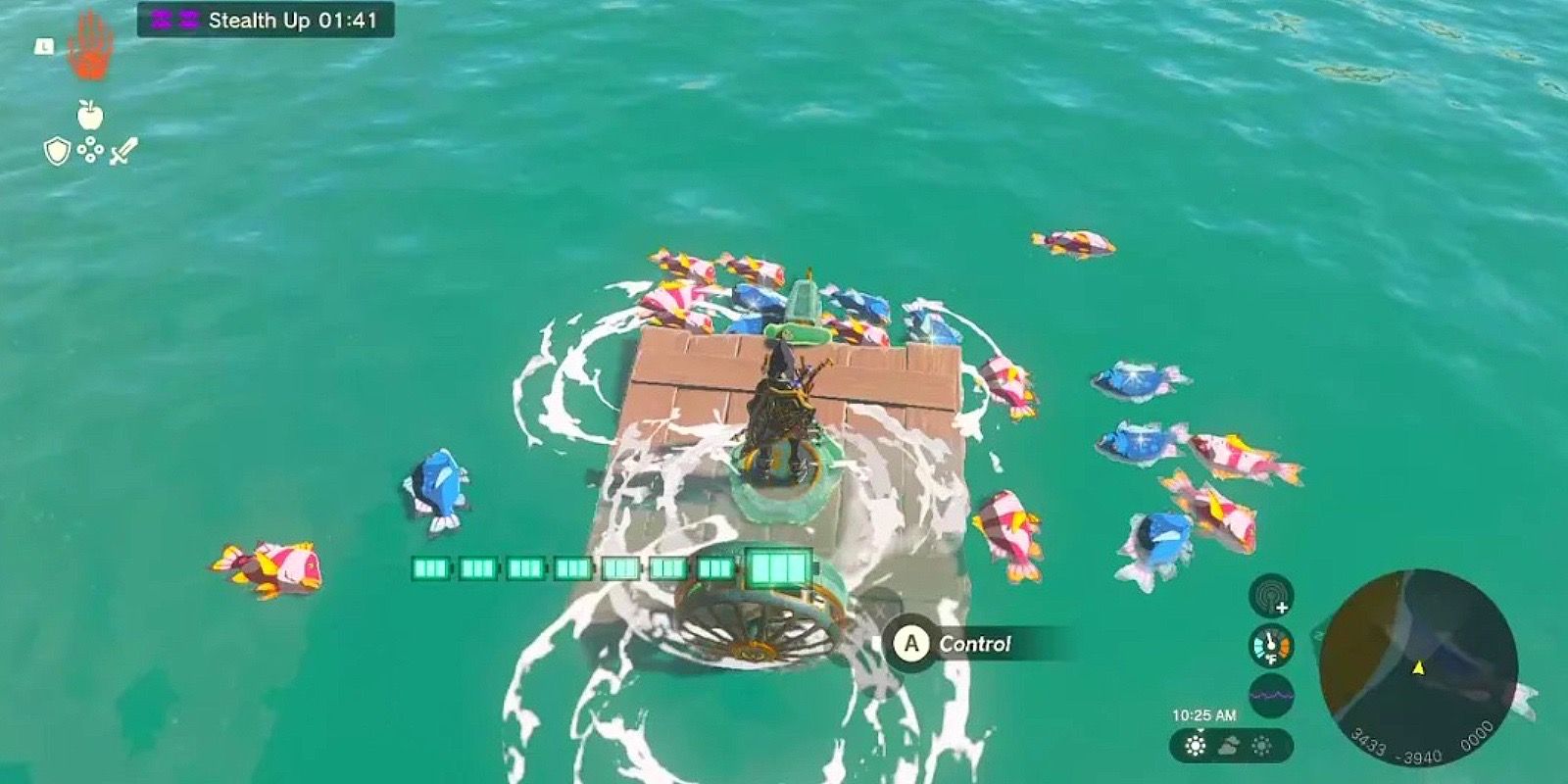 Emissores de choque liberam pulsos elétricos na água que matam os peixes com eficiência em Tears of the Kingdom. 