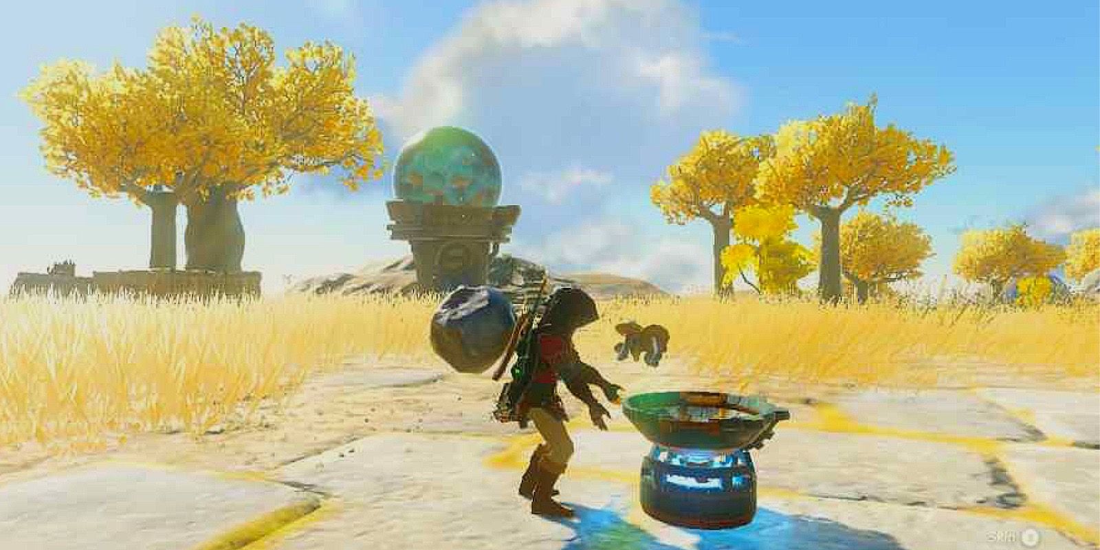 A panela portátil permite que os jogadores cozinhem pratos a qualquer momento em Tears of the Kingdom. 