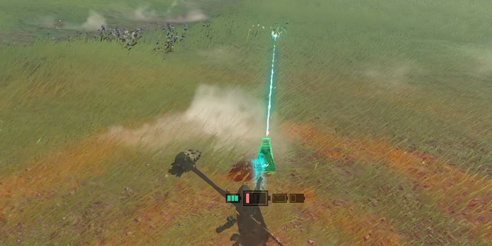 Emissores de feixe disparam lasers em Tears of the Kingdom. 