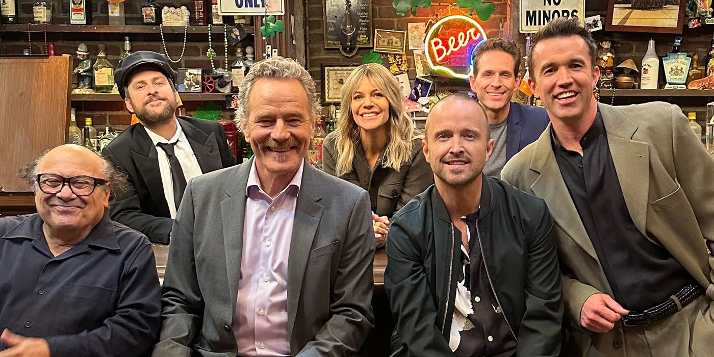 It's Always Sunny in Philadelphia cast with Breaking Bad's Bryan Cranston and Aaron Paul.