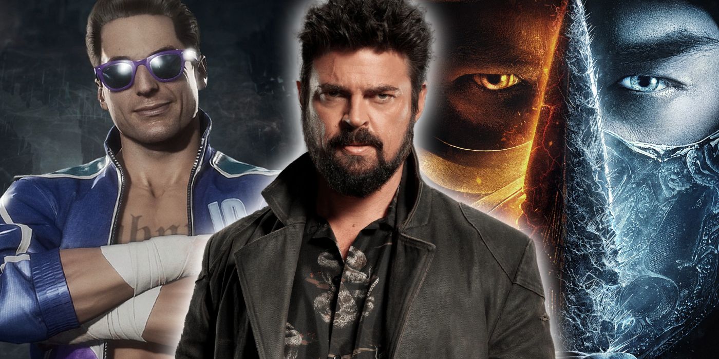 Karl Urban from The Boys with Johnny Cage from Mortal Kombat 11 and the Mortal Kombat (2021) movie poster