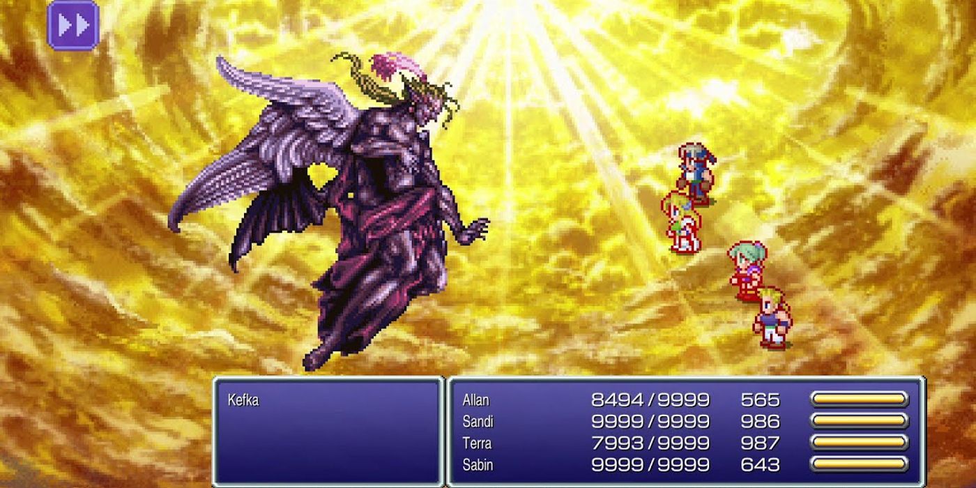 O sol acima da Torre Kefka é visto em Final Fantasy VI