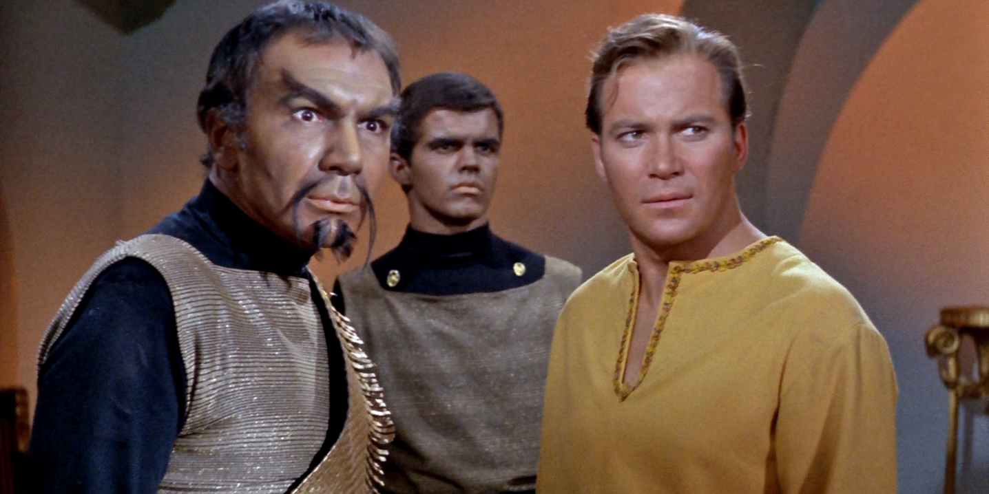 Kor and Kirk from Star Trek The Original Series looking to the side.