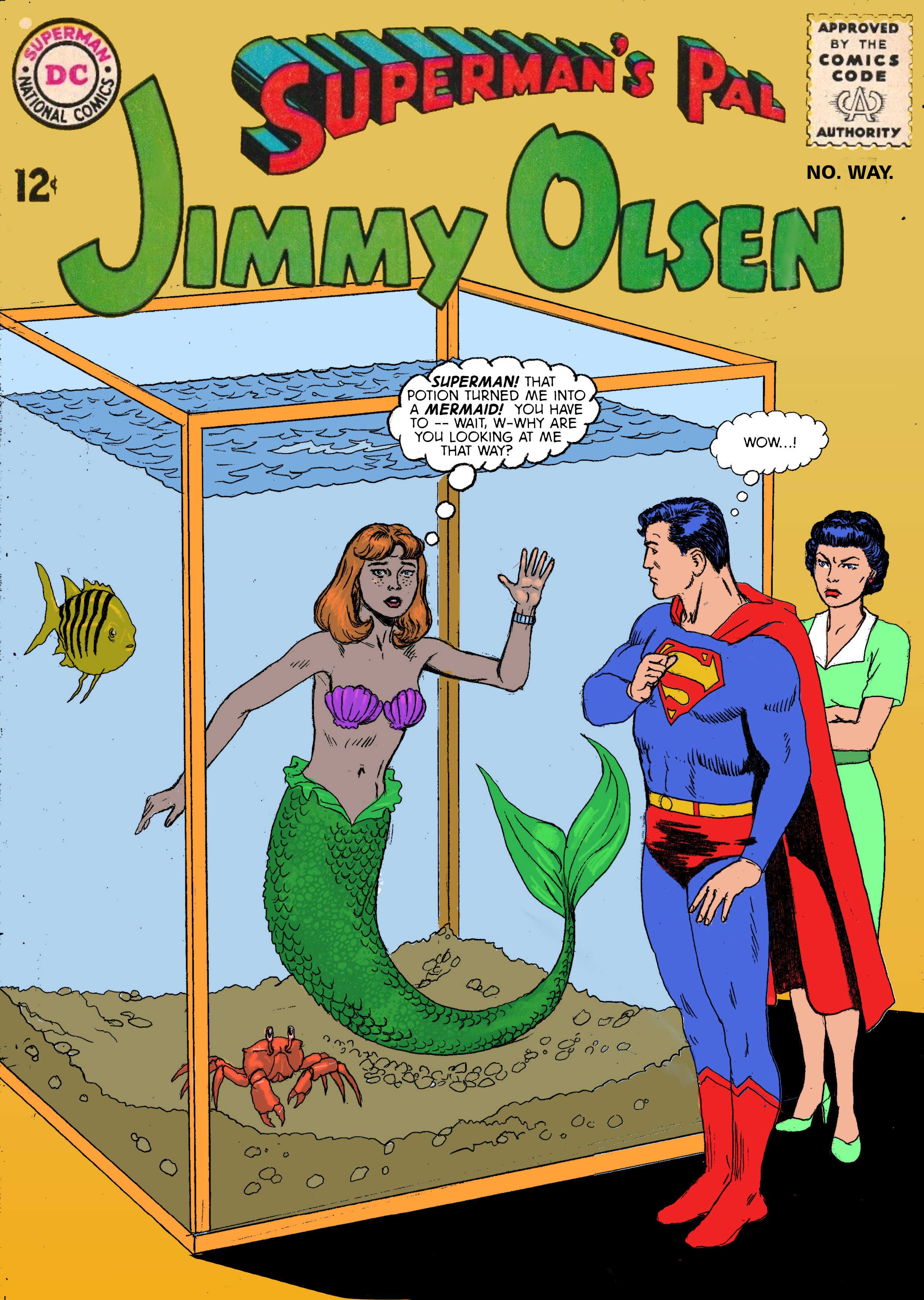Jimmy Olsen como uma sereia
