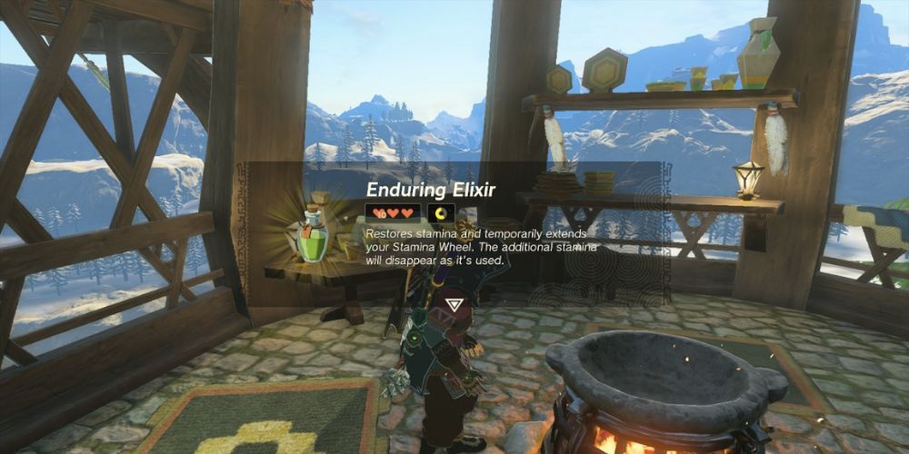 Link Cooking Enduring Elixir em Tears of the Kingdom