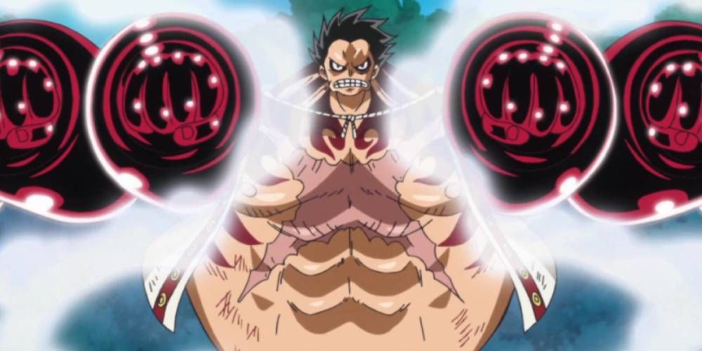 Luffy activates Gear 4 in One Piece