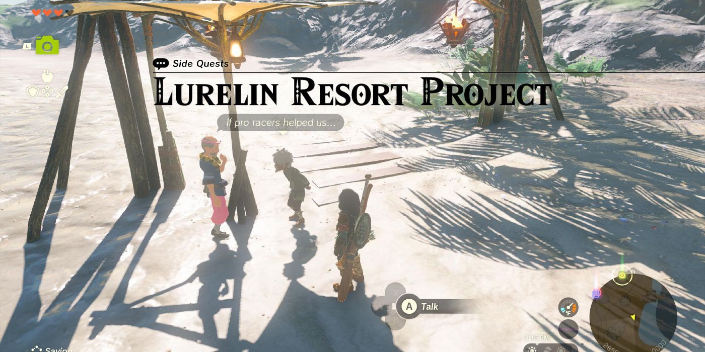 Link começa a missão Luerin Resort Project em Tears of the Kingdom