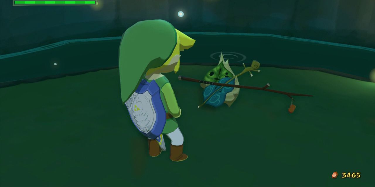 Makar toca violino para Link em The Legend of Zelda: The Wind Waker