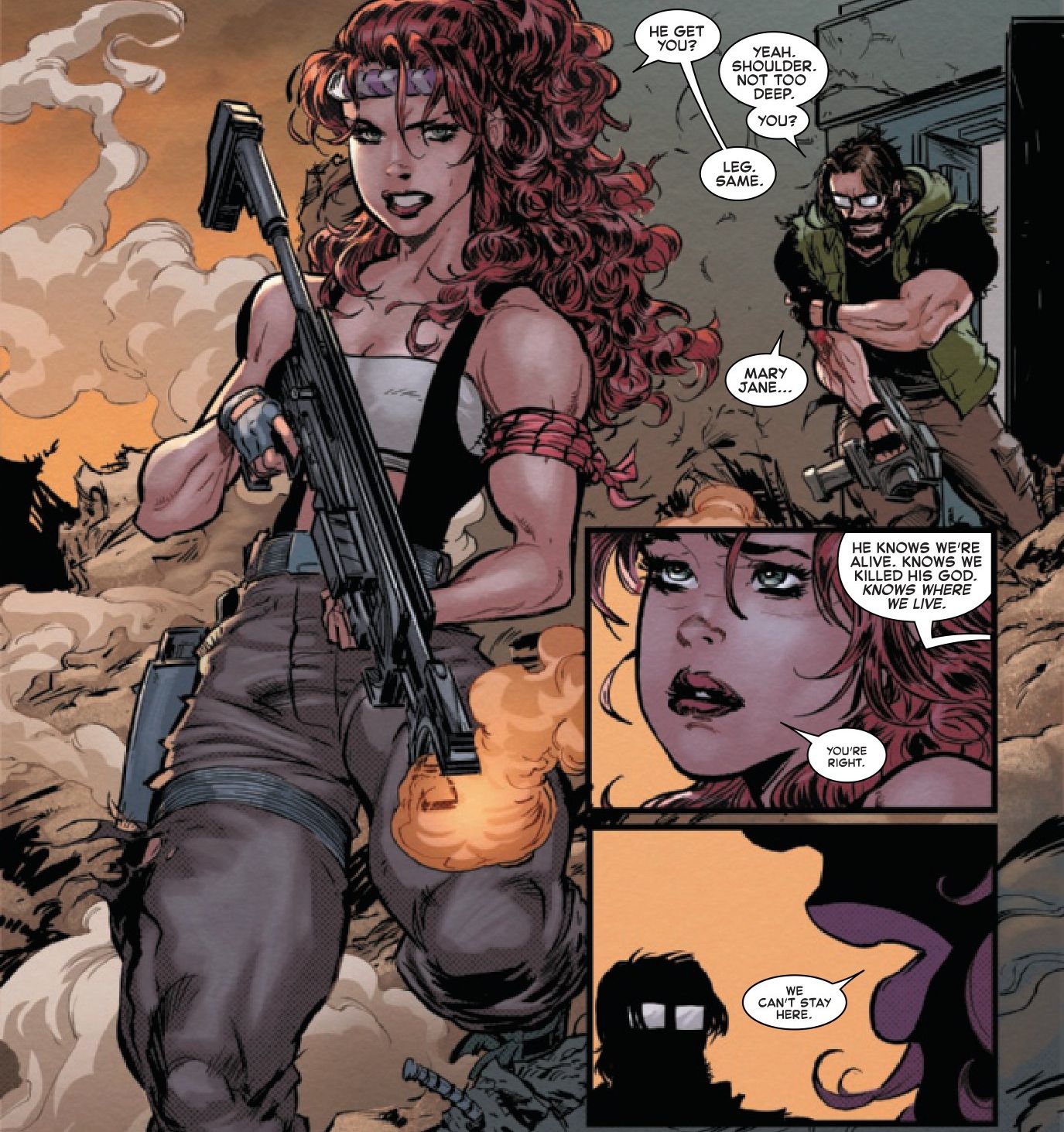 Mary Jane and Paul fight against Rabin in Amazing Spider-Man #25