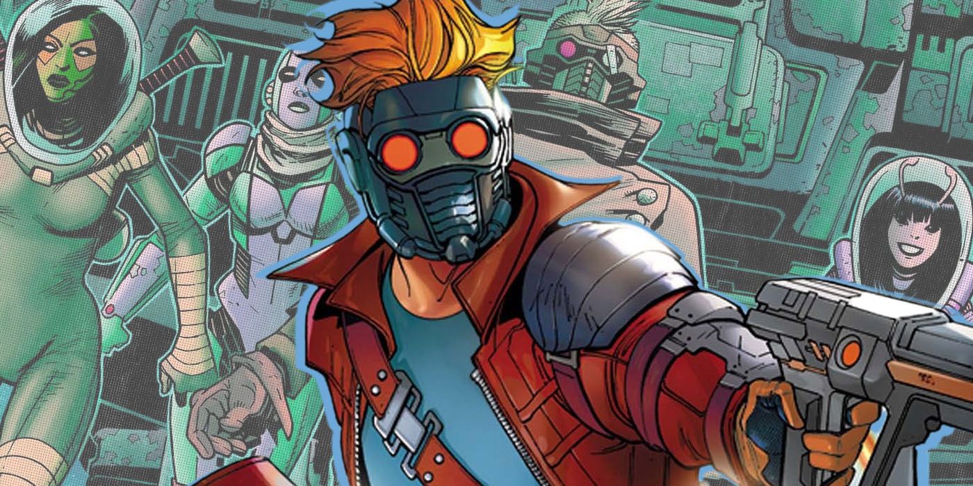 Masked Star Lord with his blaster