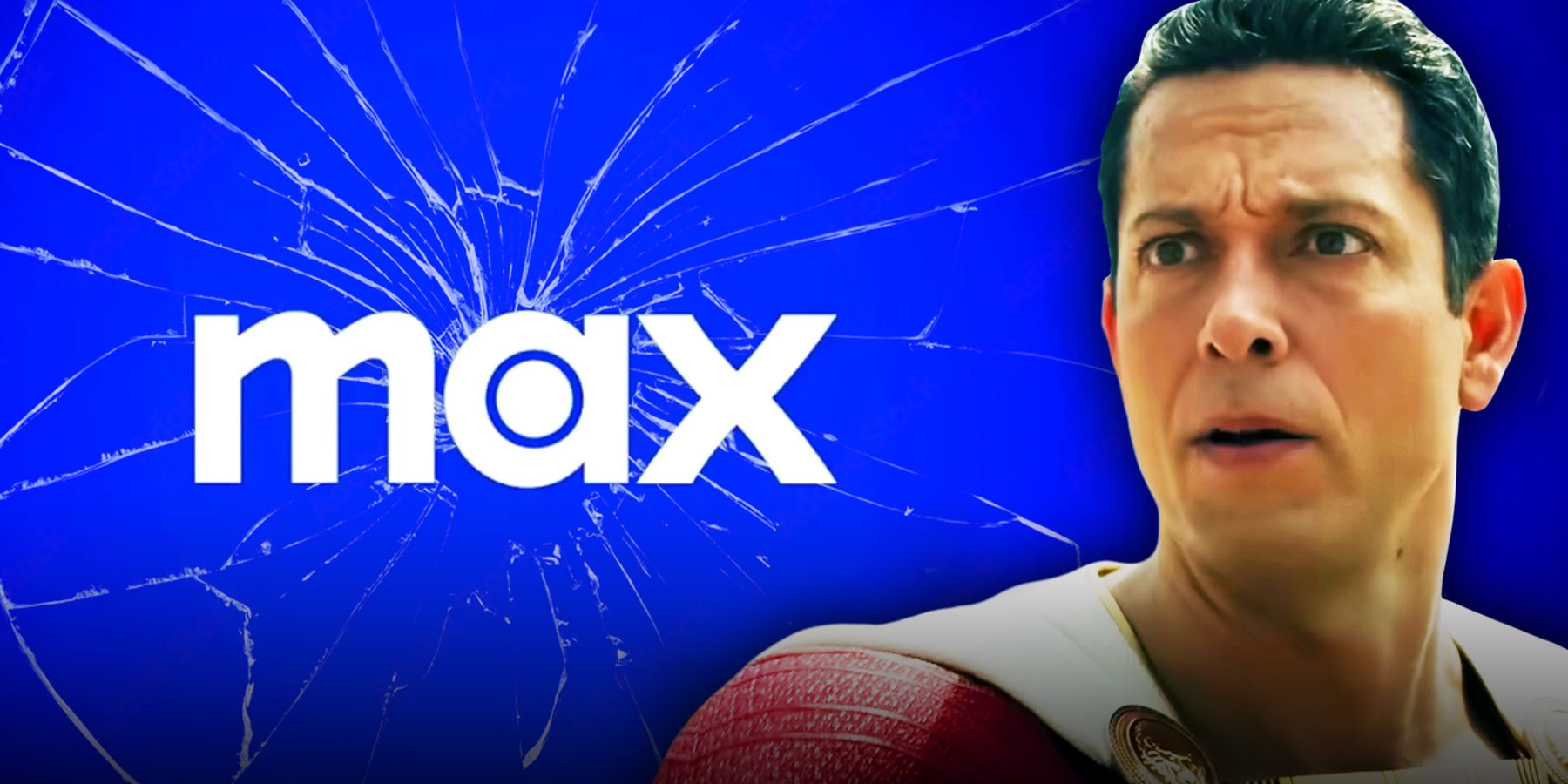 Logotipo da HBO Max quebrado com Shazam de Zachary Levi