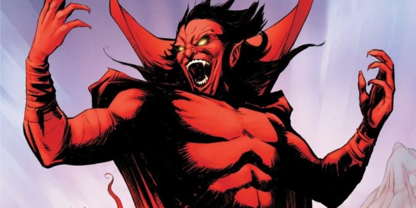 O demoníaco Mephisto vermelho da Marvel Comics.