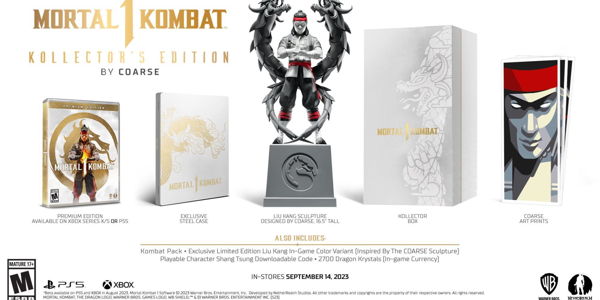 Mortal Kombat 1 Collector Edition présentant tous les éléments inclus 