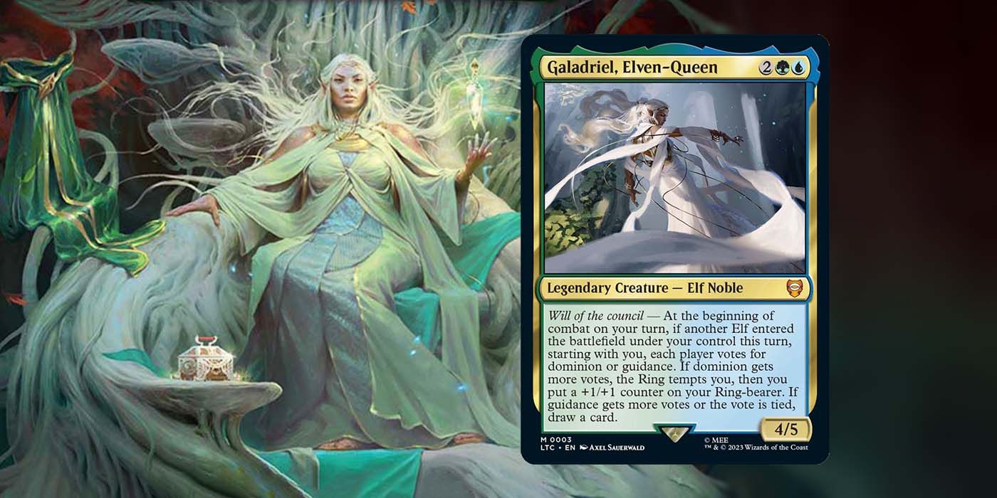 MTG Tales of Middle-earth Galadriel, Elven-Queen card and official artwork