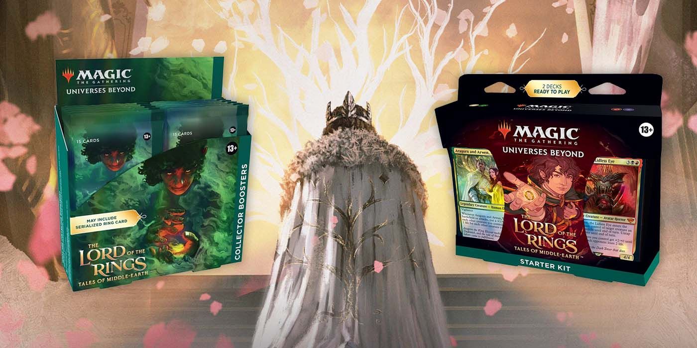 MTG Tales of Middle-earth Starter Kit and Collector Boosters with Aragorn artwork