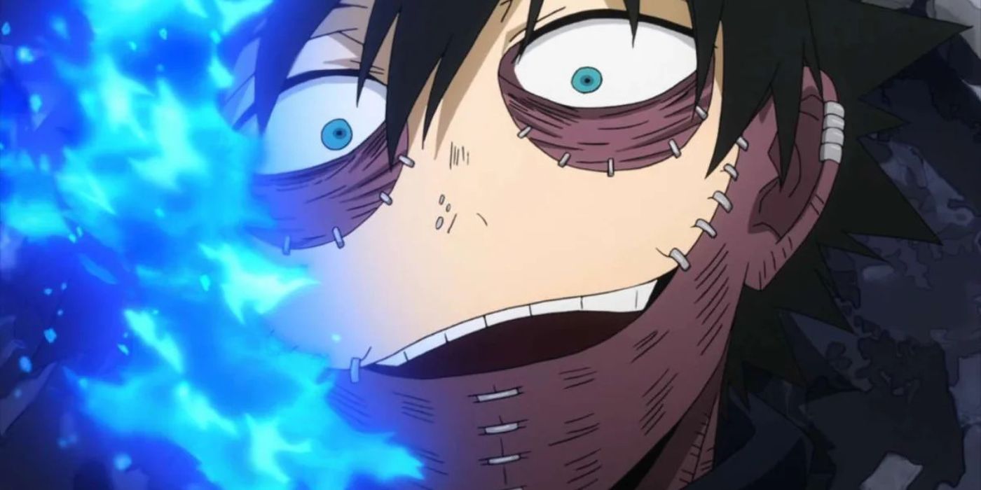 my hero academia - dabi on fire with blue flames