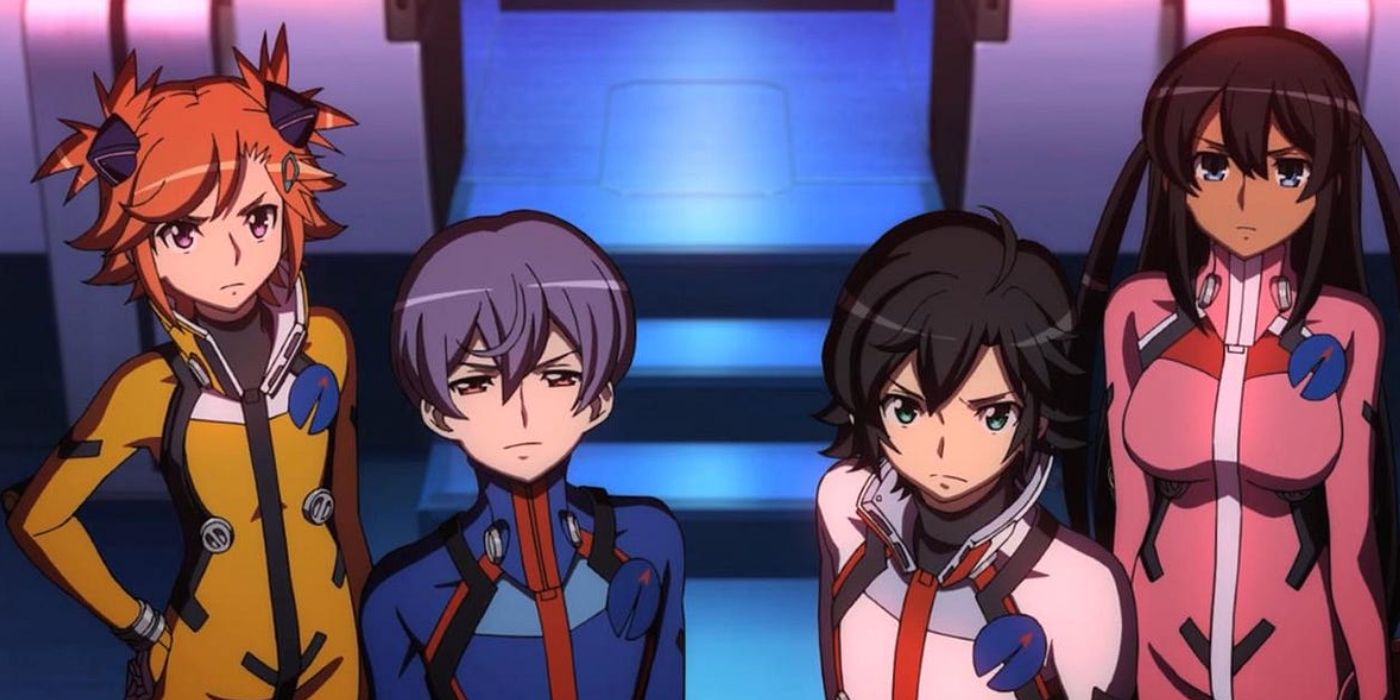 Akari, Teppei, Daichi, and Hana from an episode of Captain Earth