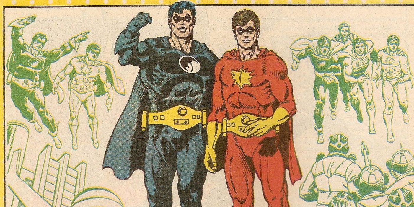 Nightwing and Flamebird from pre-Crisis Kandor from DC Comics Cropped