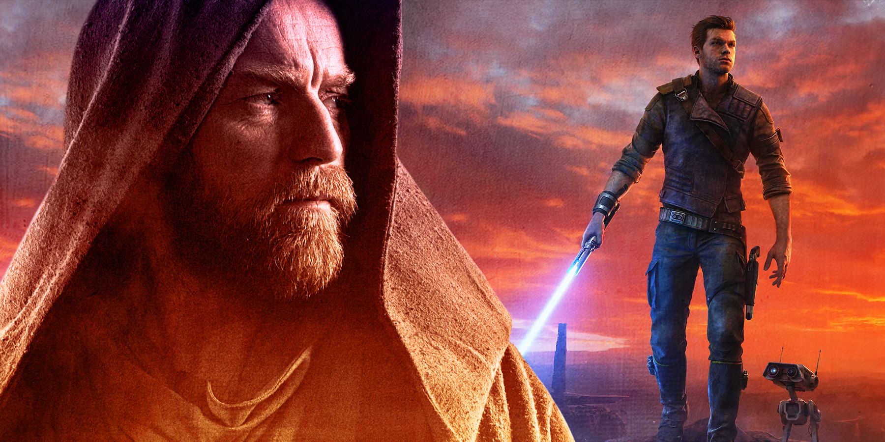 Obi-Wan Kenobi  from show Obi-Wan and cover art from game Jedi Survivor
