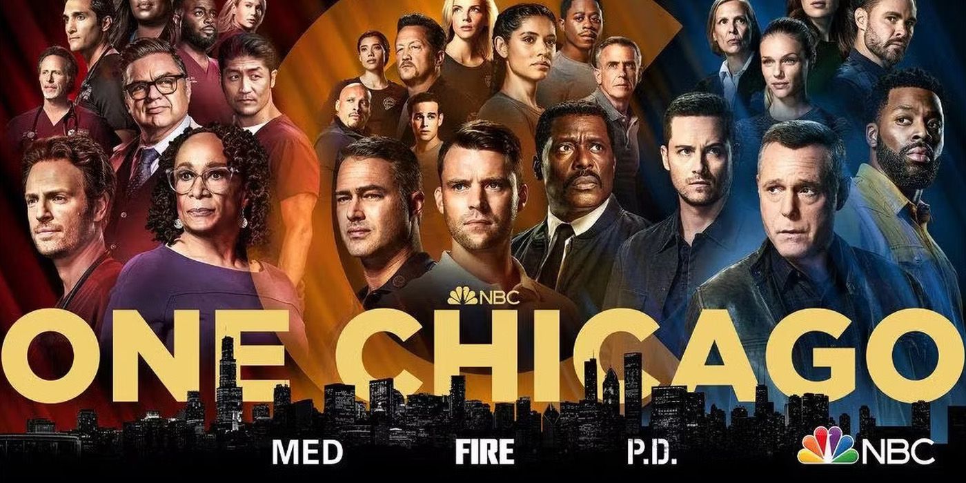 A banner advertising the One Chicago Universe (Med, Fire and P.D.).