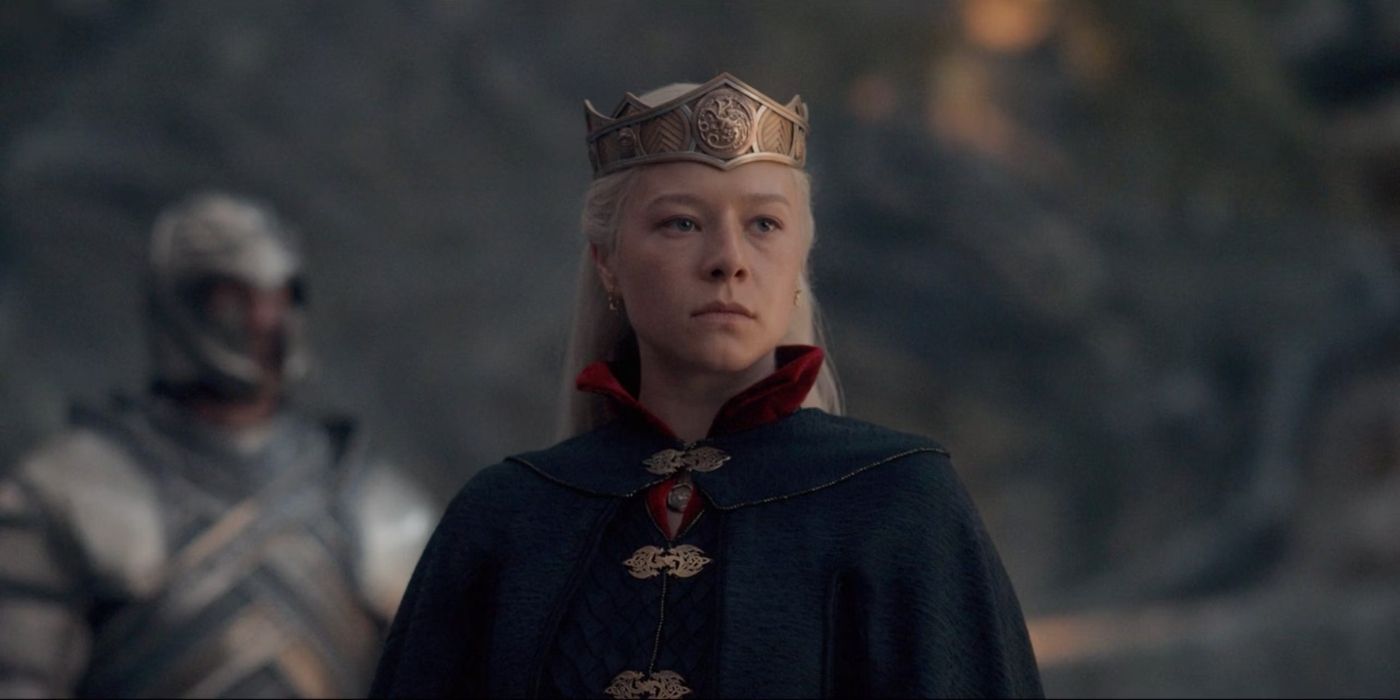 Rhaenyra Targaryen wearing her crown in House of the Dragon