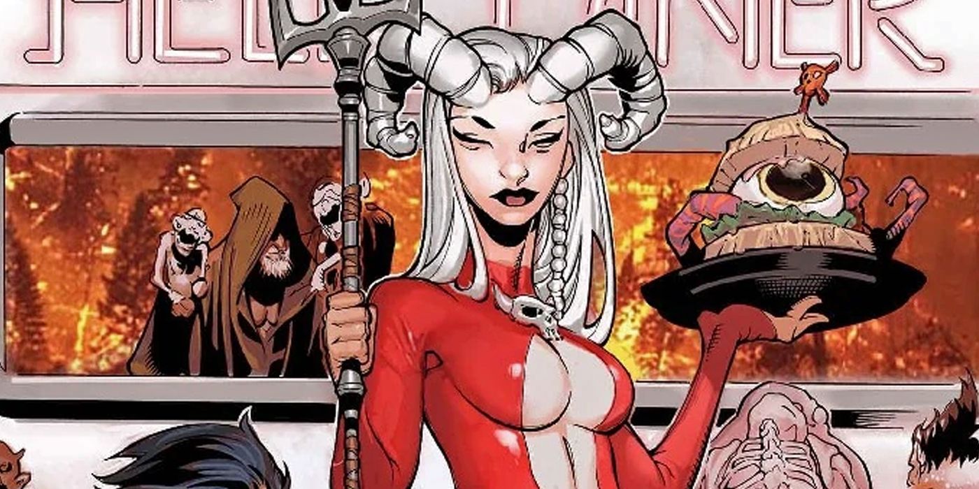 Satana Hellstrom working at the Hell Diner from Marvel Comics