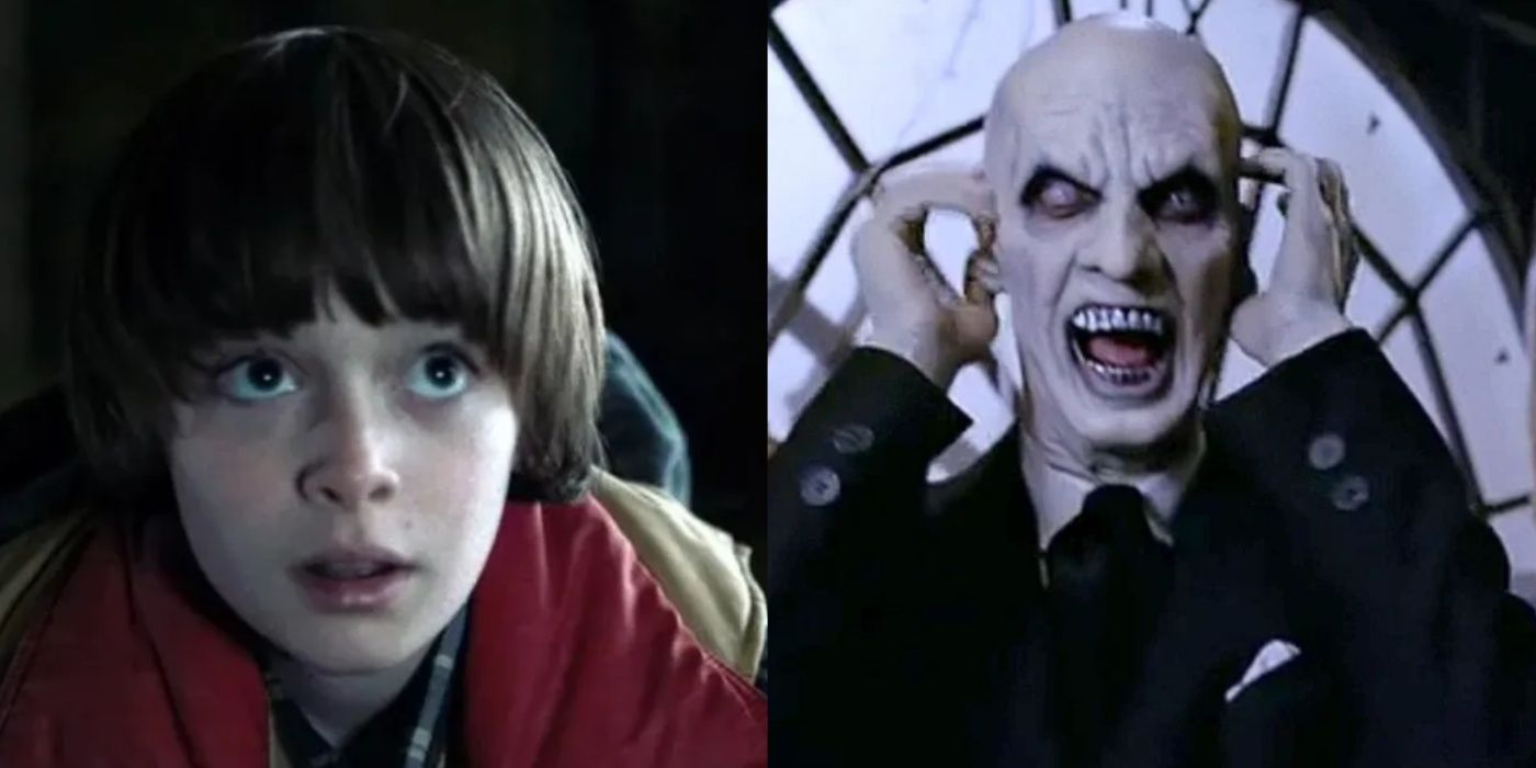 Will Byers in Stranger Things and a demon in Buffy the Vampire Slayer split image.