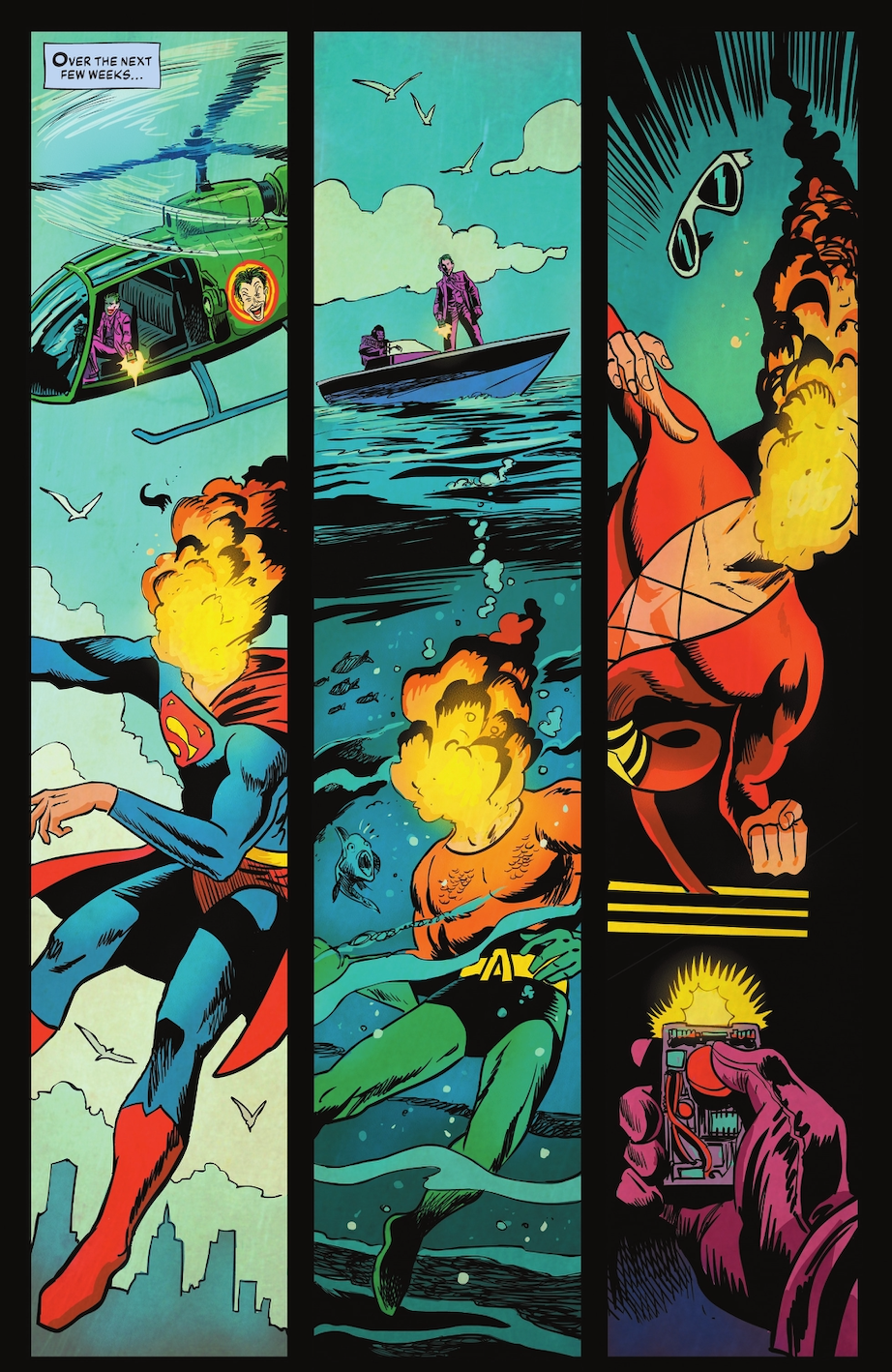 The Joker kills Superman, Aquaman, Plastic Man and Green Lantern in a new backup story.