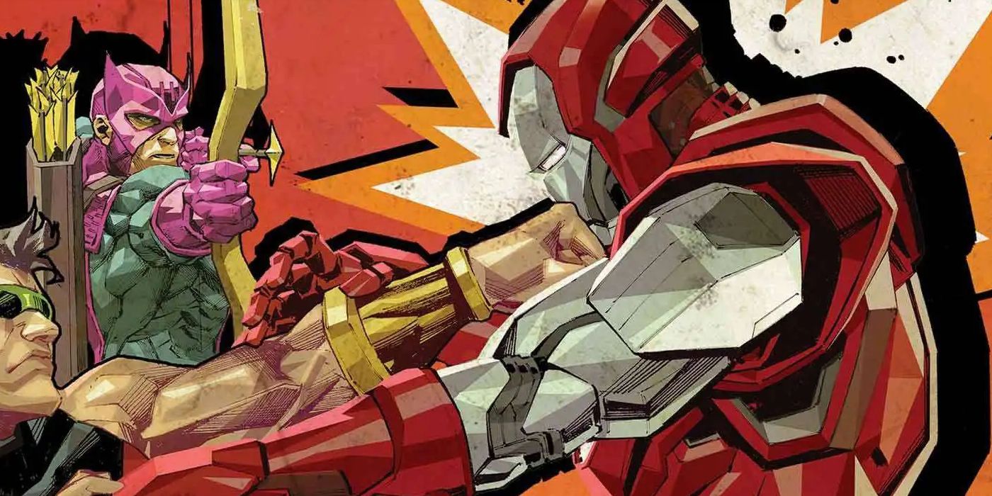 An Invincible Iron Man flashback sees Tony fight the West Coast Avengers in Silver Centurion armor.