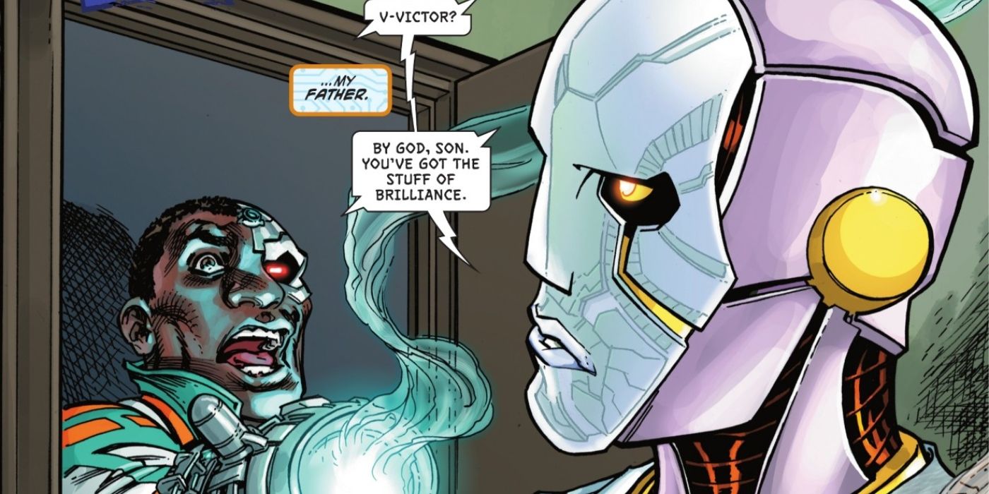 Cyborg descobre que seu pai é um robô.
