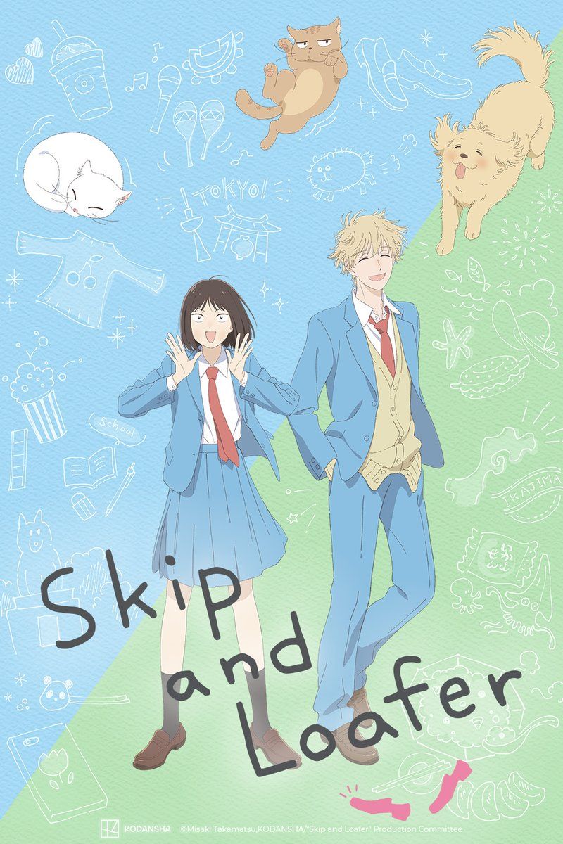 Mitsumi and her friend pose on the cover of Skip and Loafer Poster