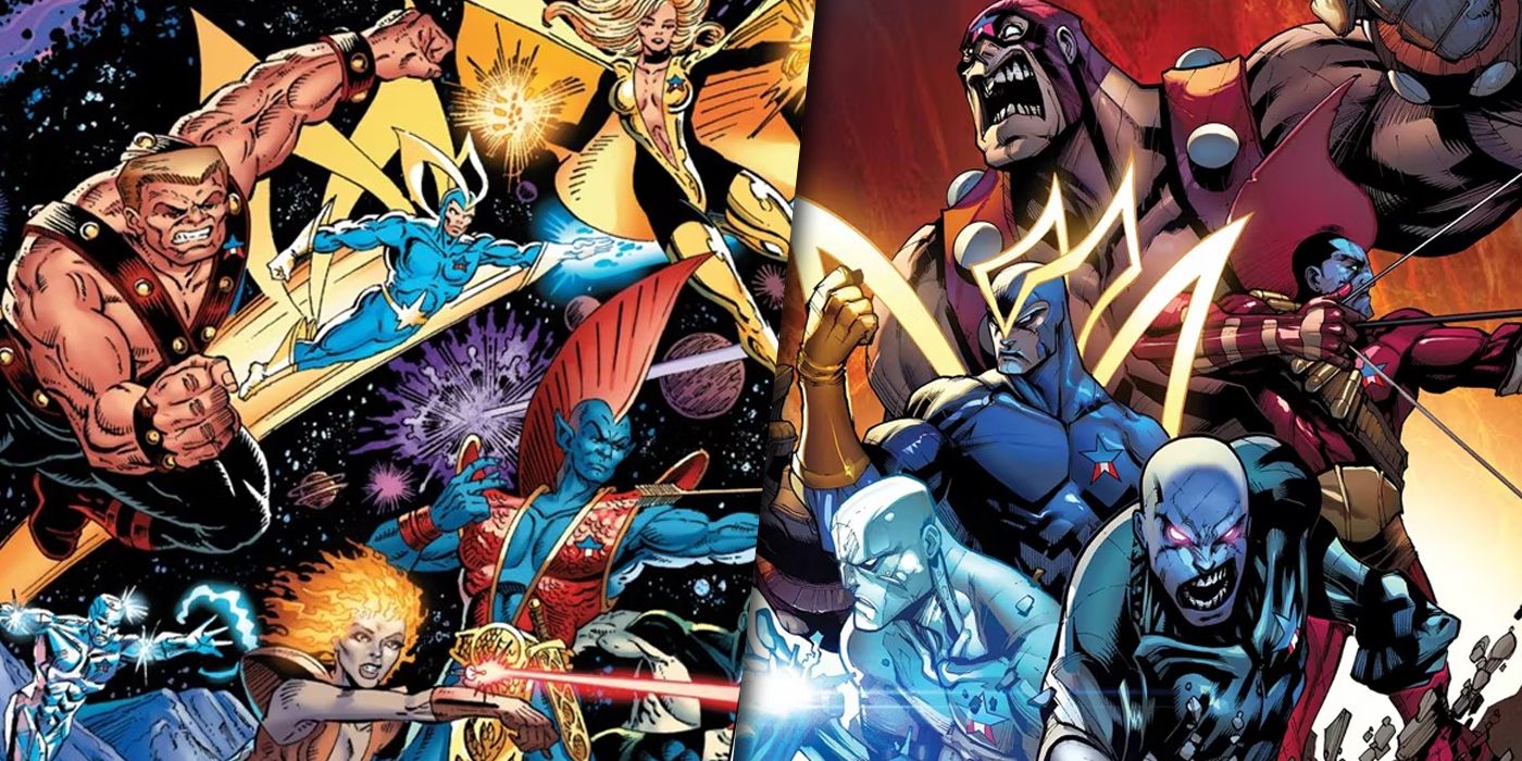 Split image of the future Guardians of the Galaxy and Guardians 3000