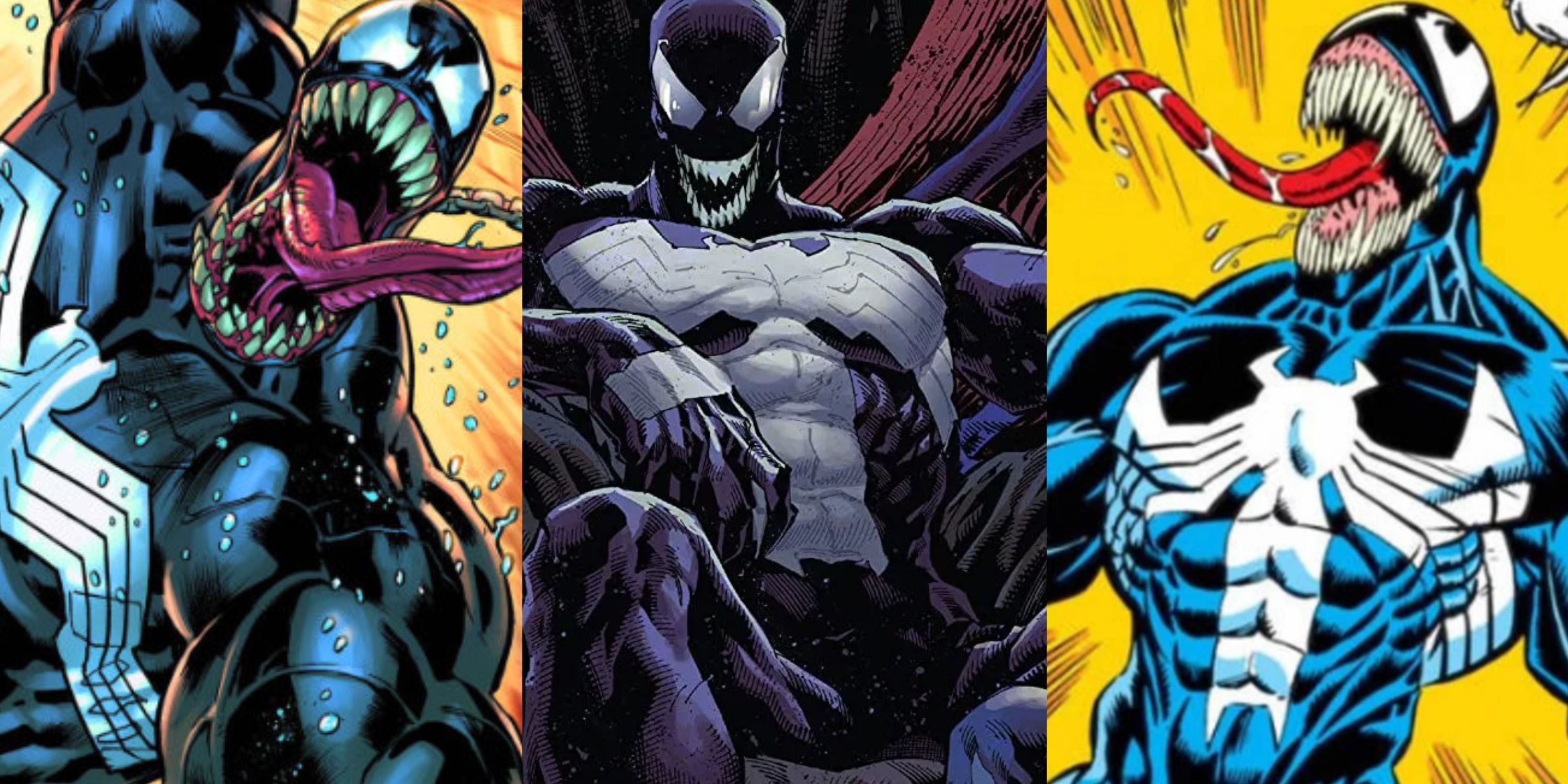 Split image of Venom in Marvel Comics