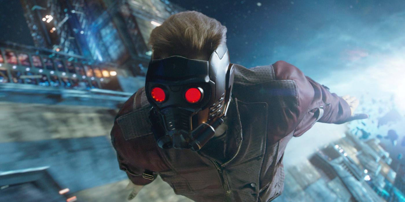 Star Lord flying in Guardians of the Galaxy (2014)