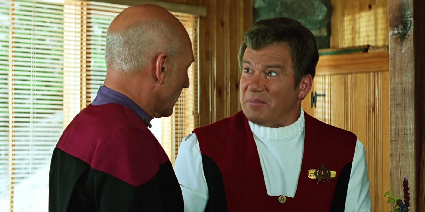 Jean-Luc Picard and James T. Kirk in Star Trek Generations