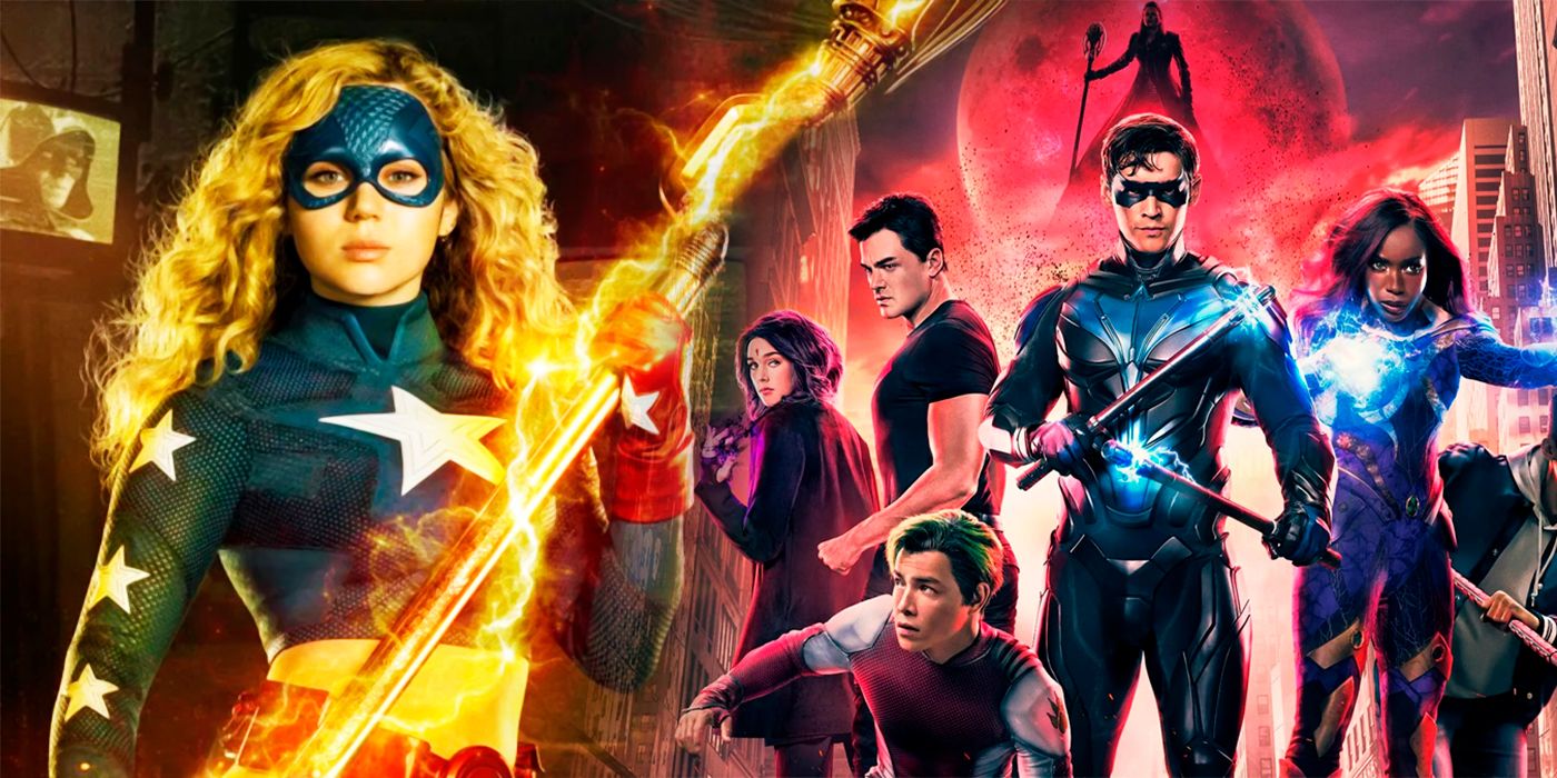 A collage featuring the stars of Stargirl and Titans.