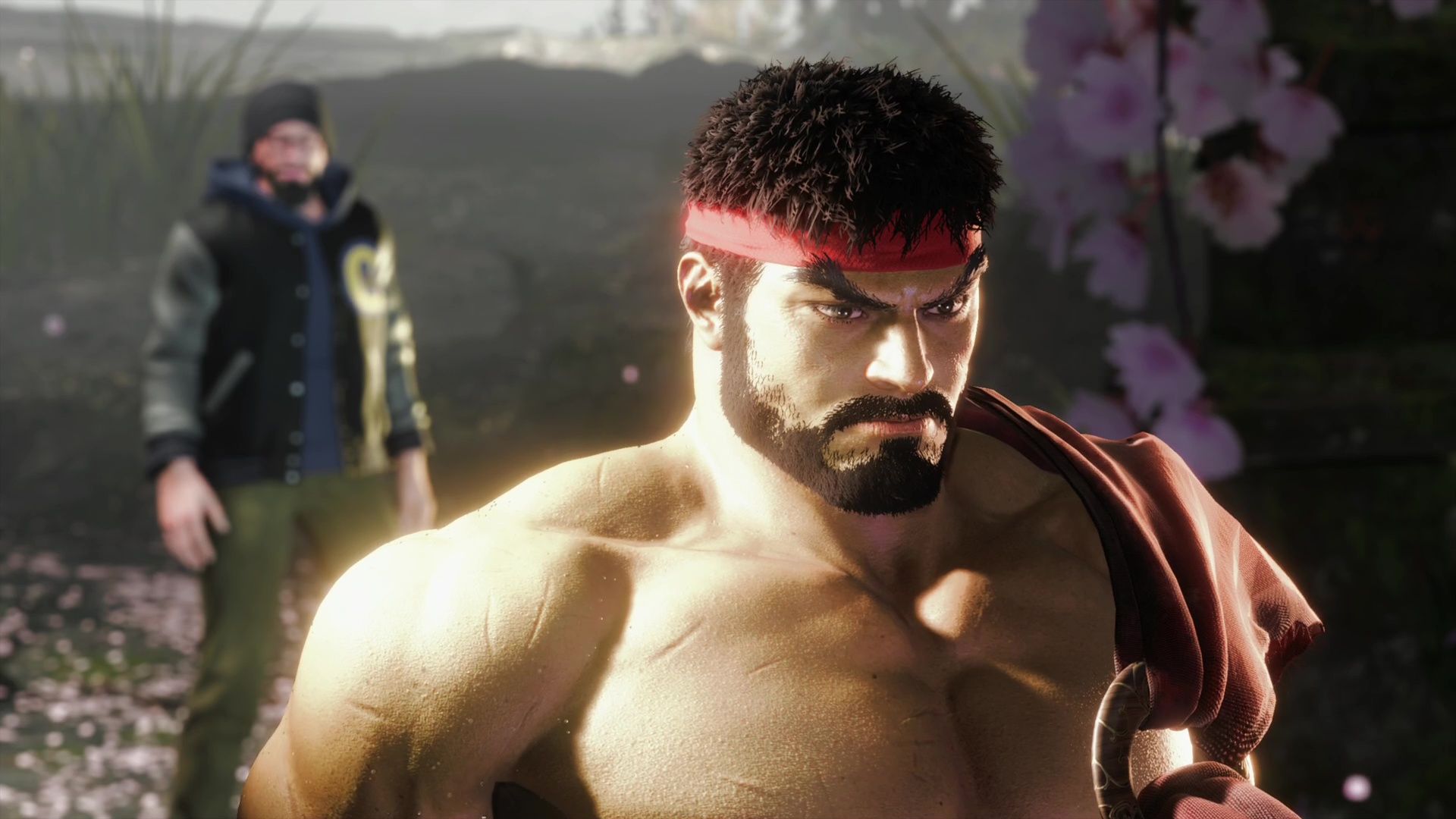 The player meets Ryu in Street Fighter 6's World tour mode. 